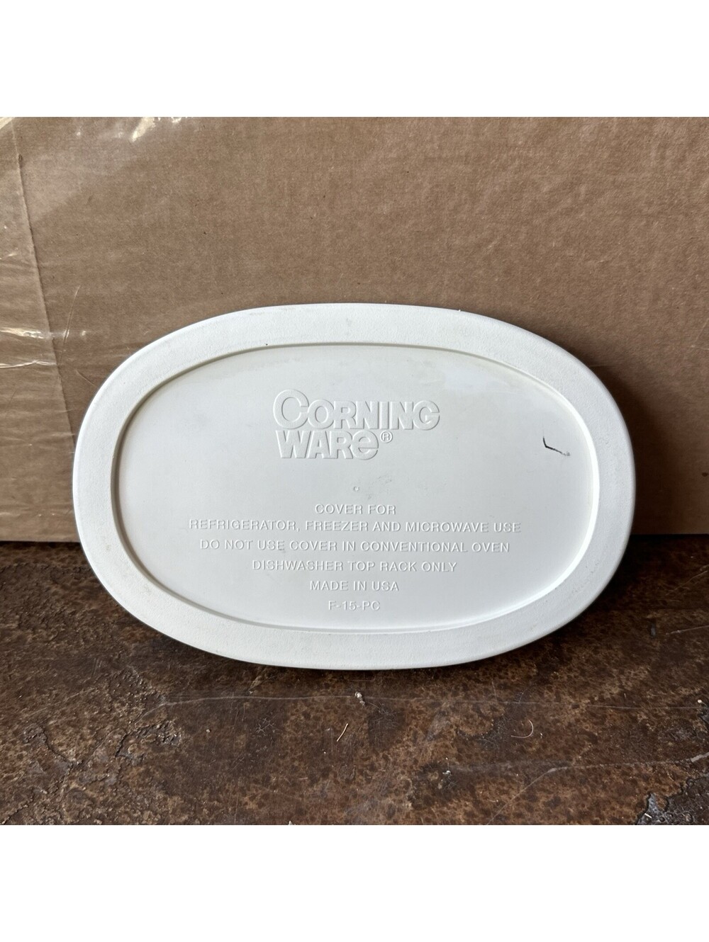 Corning Ware French White Oval F-15-PC Microwave Safe Lid COVER ONLY